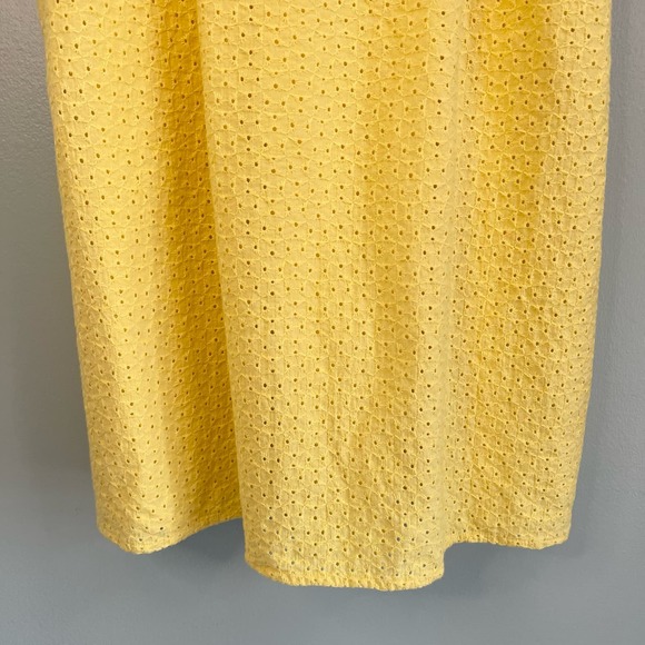 The Prairie by Rachel Ashwell Women's Yellow Spaghetti Strap Eyelet Midi Dress 8 - Picture 8 of 15